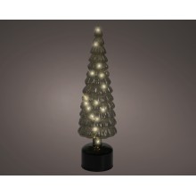 Micro Led въртяща се елха 39см премигващ ефект зелена